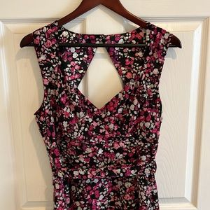White House Black Market Sleeveless Floral Print Dress Size 12 NWT